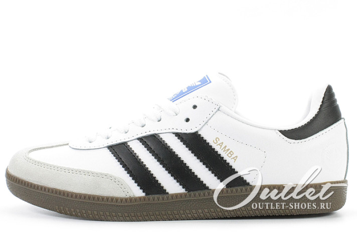 Кроссовки Adidas Samba OG Cloud White Black B75806 белые, кожаные