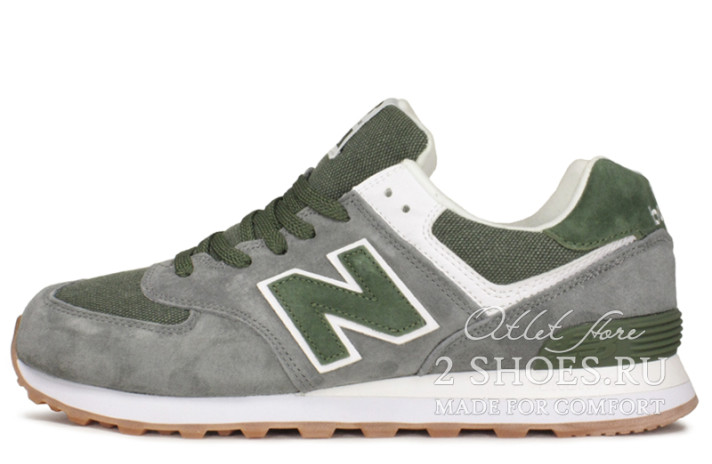Кроссовки New Balance 574 Grey Green  зеленые, серые