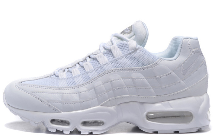 Кроссовки Nike Air Max 95 Pure White Leather Classic 307960-108 белые, кожаные