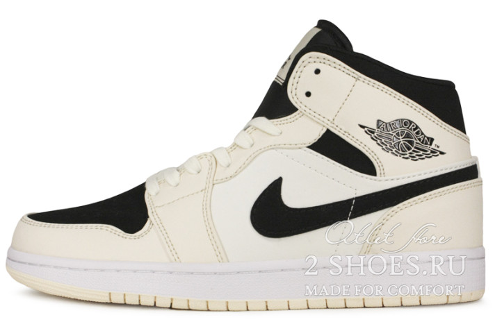 Кроссовки Nike Air Jordan 1 Mid Barely Orange BQ6472-800 белые