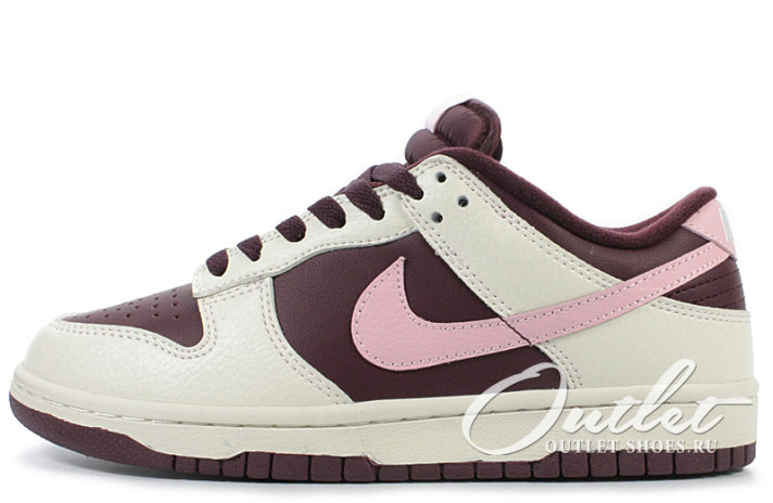 Кроссовки Nike Dunk Low Valentine’s Day 2023 DR9705-100 белые, бордовые, кожаные